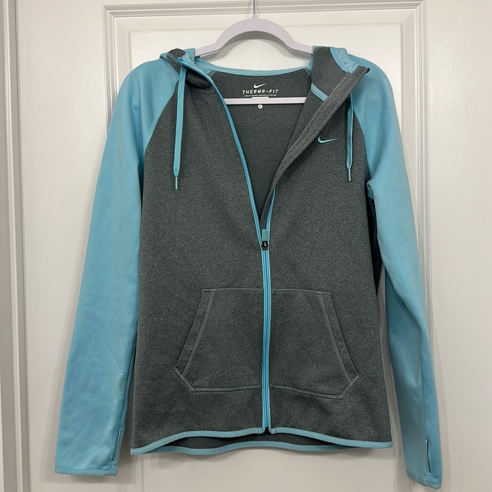 Nike Therma-fit Hoodie Grey and Teal